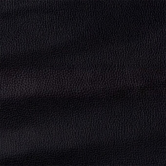 Black leather texture with a pebbled grain, matte finish, and subtle tonal variations; white label reads “egoitaliano > leather (c) > mellow > 7550”.